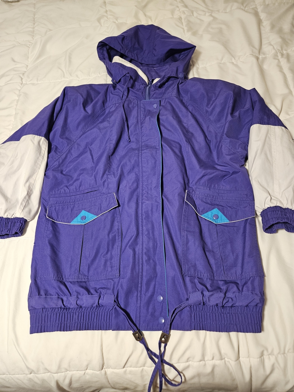 80s, 90s Vintage Current Seen  Windbreaker Jacket Removable Hood  Size M